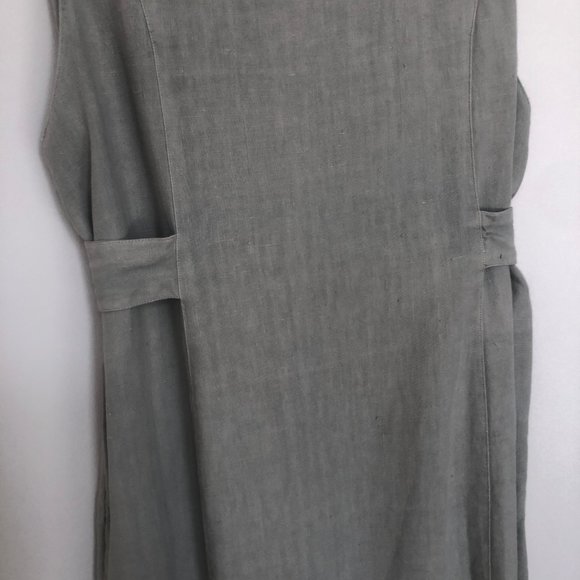 Kiko Laurel-Green Linen Jumper w/Tie+Button-Front - Picture 5 of 9